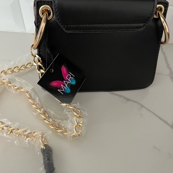 Mari Woman Black Mini Chain Crossbag - Picture 5 of 5